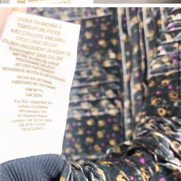 Free people burst ditsy grey floral mesh ruffle mini dress - Picture 7 of 11